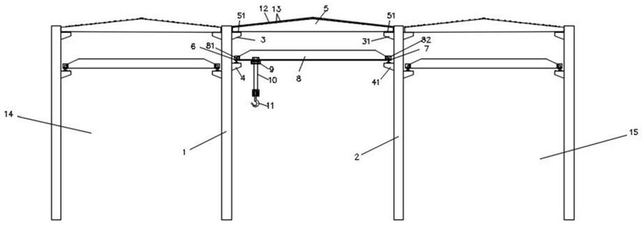 跨车间行吊系统钢材堆料房的制作方法