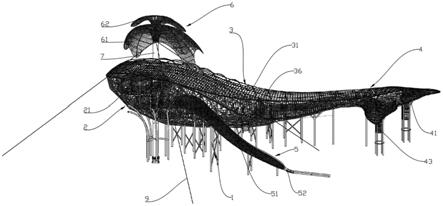 一种鲸鱼外形的游乐设施的制作方法
