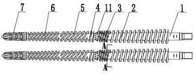 挤出机用PVC发泡板专用锥双螺杆的制作方法