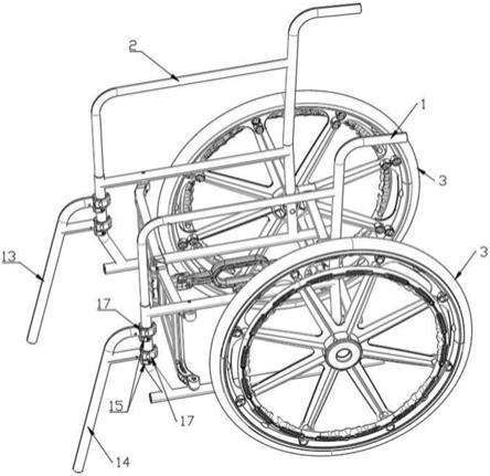 一种带旋转式隐藏脚踏的轮椅的制作方法