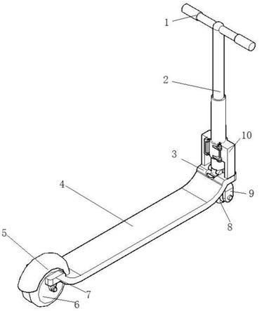 扶手杆转动折叠的电动滑板车的制作方法