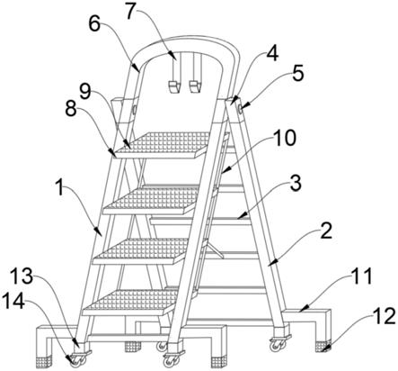 一种电工作业用梯子安全辅助装置的制作方法