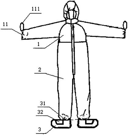 一种方便穿脱的安全医用连体式防护服的制作方法