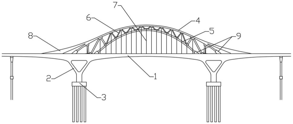 一种V形刚构单幅钢箱拱肋组合桥的制作方法