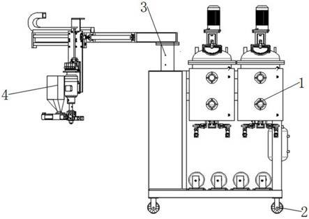 多浇注头聚氨酯发泡机的制作方法