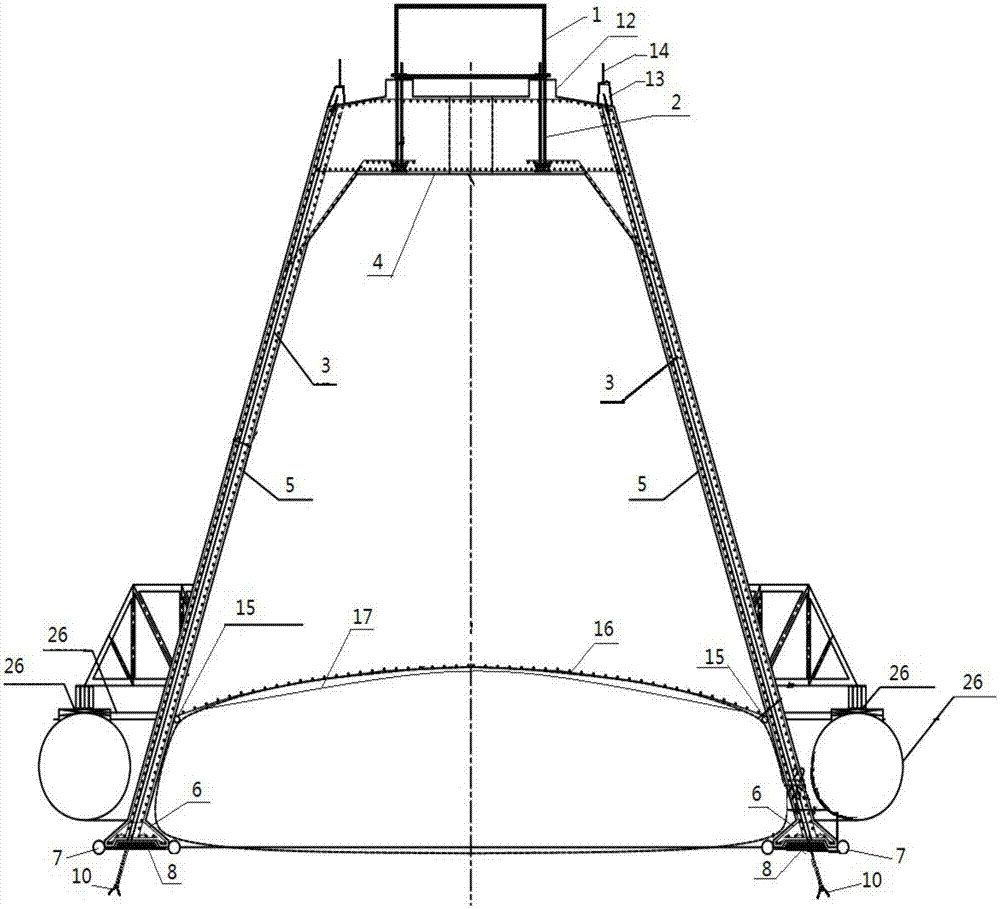 自锁头预应力钢绞线圆台砼筒海上风机基础及其施工方法与流程