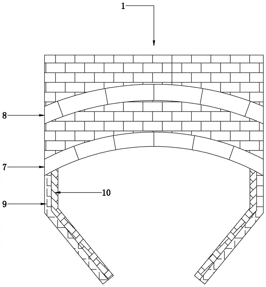 一种带双支撑拱渐薄式挡墙的重力除尘装置的制作方法