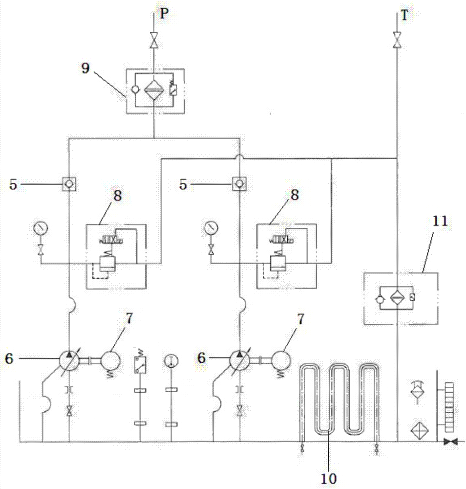 低耗損底注式澆注機(jī)液壓系統(tǒng)的制作方法與工藝