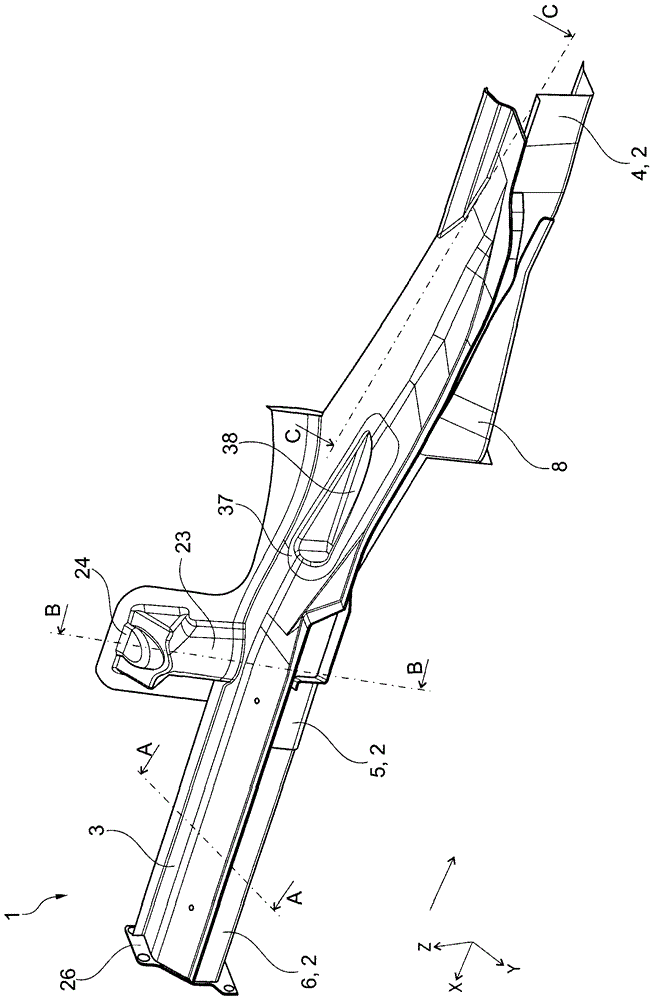 用于汽車車身后車架的縱梁的制作方法與工藝