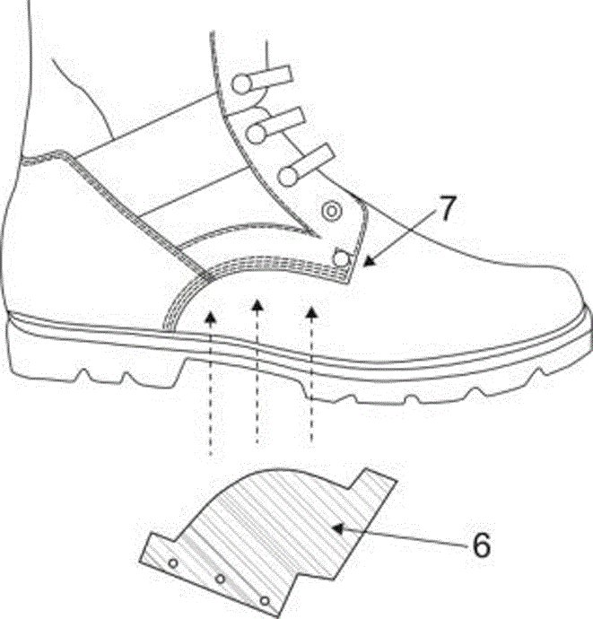 女作战靴弧形接头的快速缝制模板的制作方法与工艺