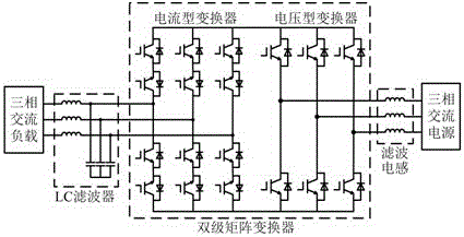 交流输出电压升/降可调的双级矩阵变换器及其控制方法与流程