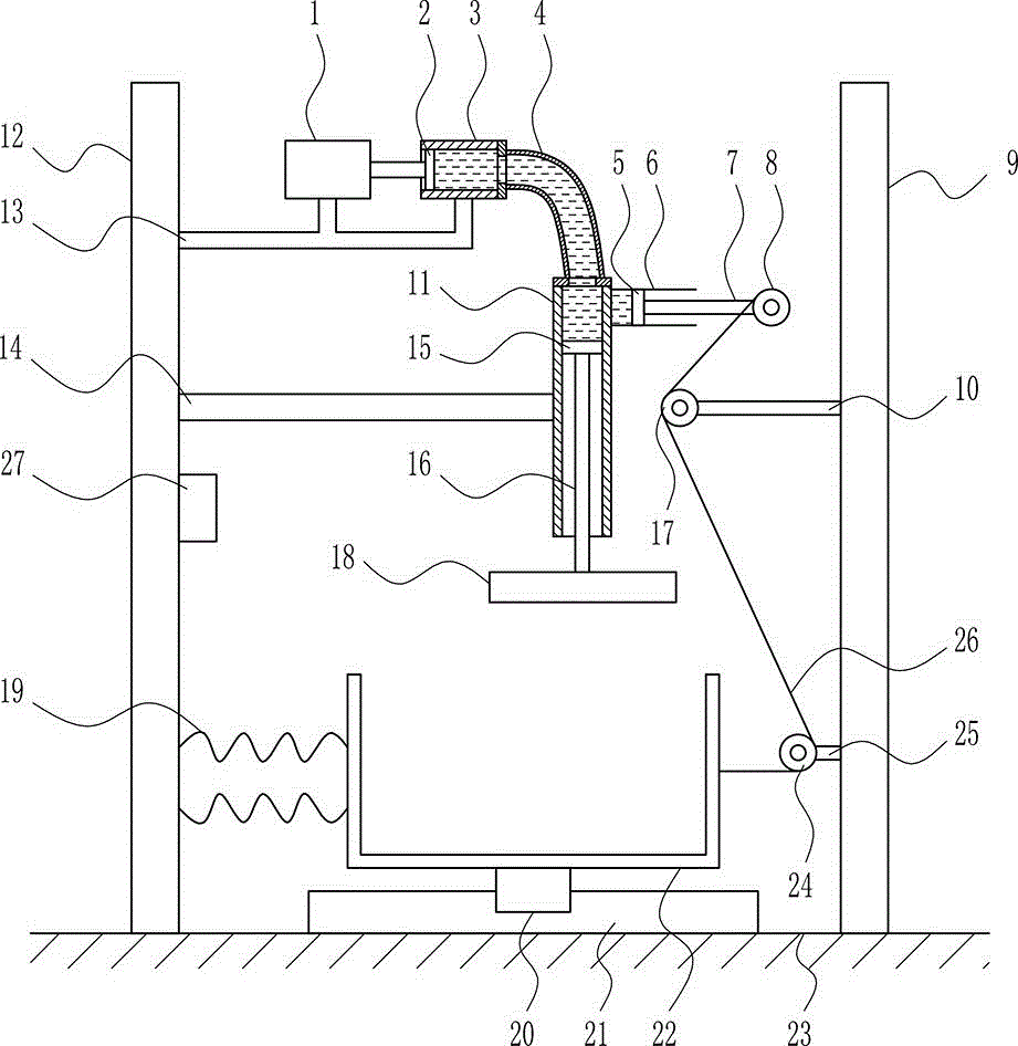 一種電氣控制的廢料壓縮裝置的制作方法