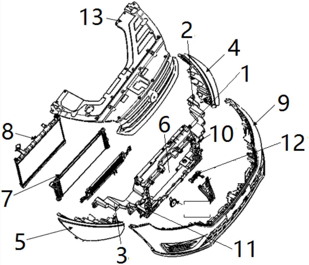 一種汽車前端零部件安裝結構的制作方法與工藝