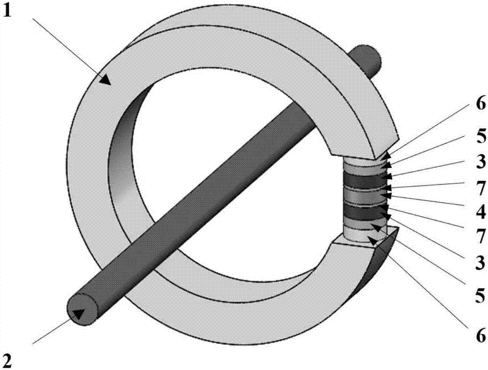 一种带有C型磁环的基于磁电层合材料的交流电流传感器的制作方法与工艺