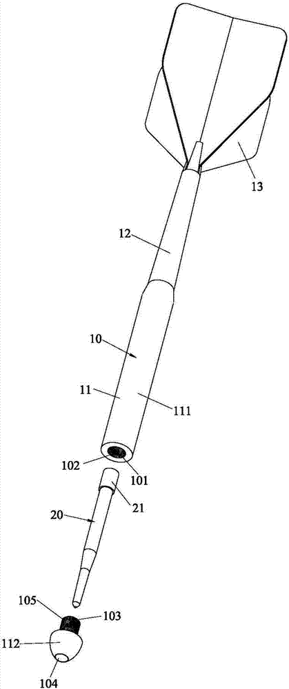 鏢針可換的飛鏢結(jié)構(gòu)的制作方法與工藝