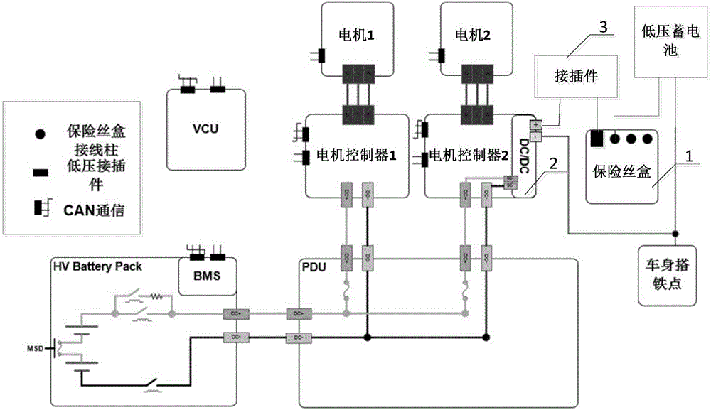 一種電動(dòng)汽車的DCDC應(yīng)急電路及電動(dòng)汽車的制作方法與工藝