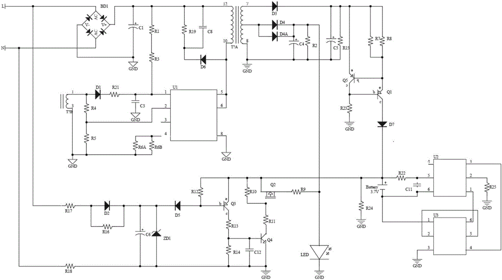 一種智能應急燈電路的制作方法與工藝