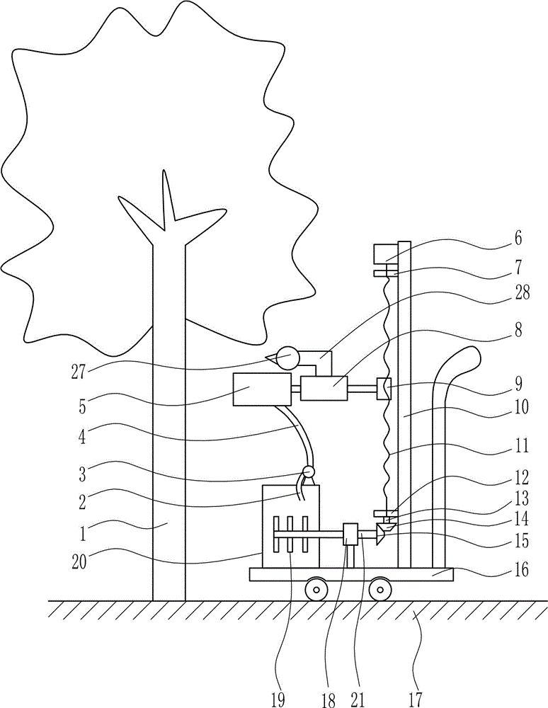 一種公路樹木噴石灰漿裝置的制作方法