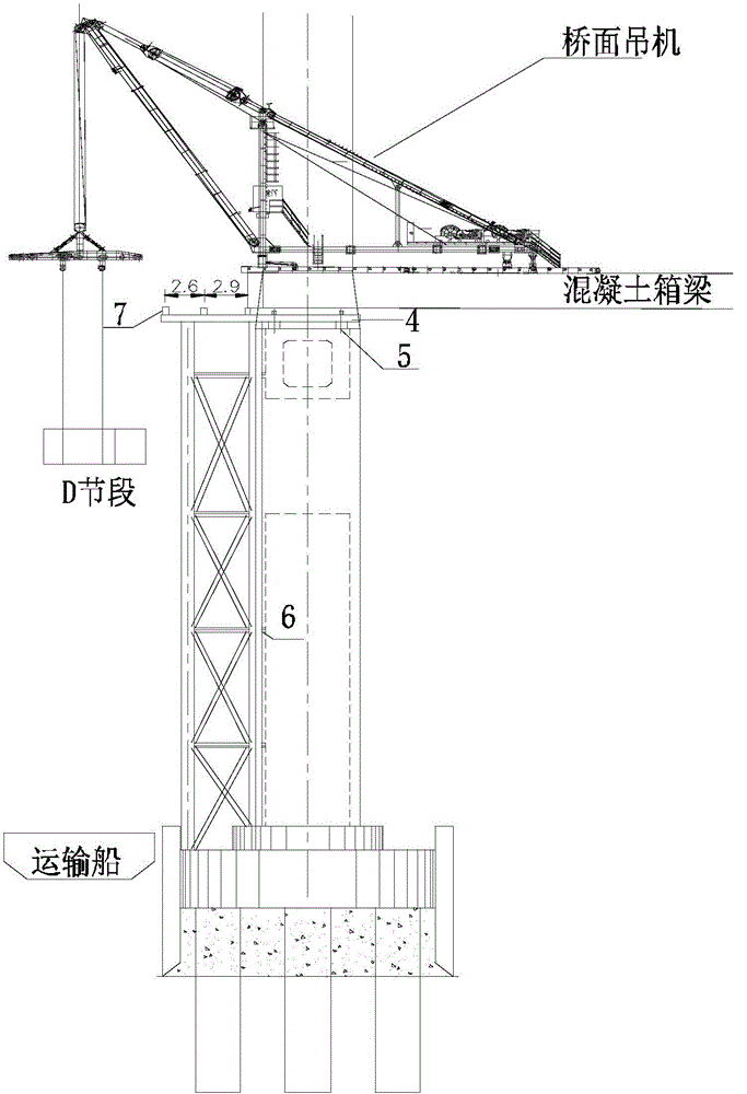 一种落地支架与三角托架相结合的钢混结合段施工支撑装置的制作方法