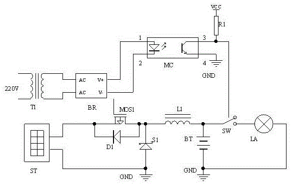 一種太陽能應急燈供電裝置的制作方法