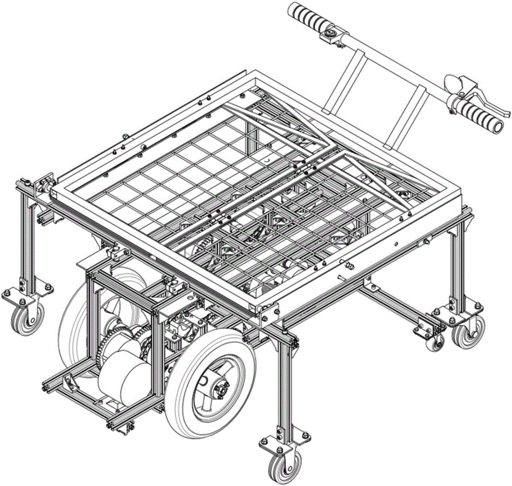 雙動(dòng)力折疊載運(yùn)小車的制作方法與工藝