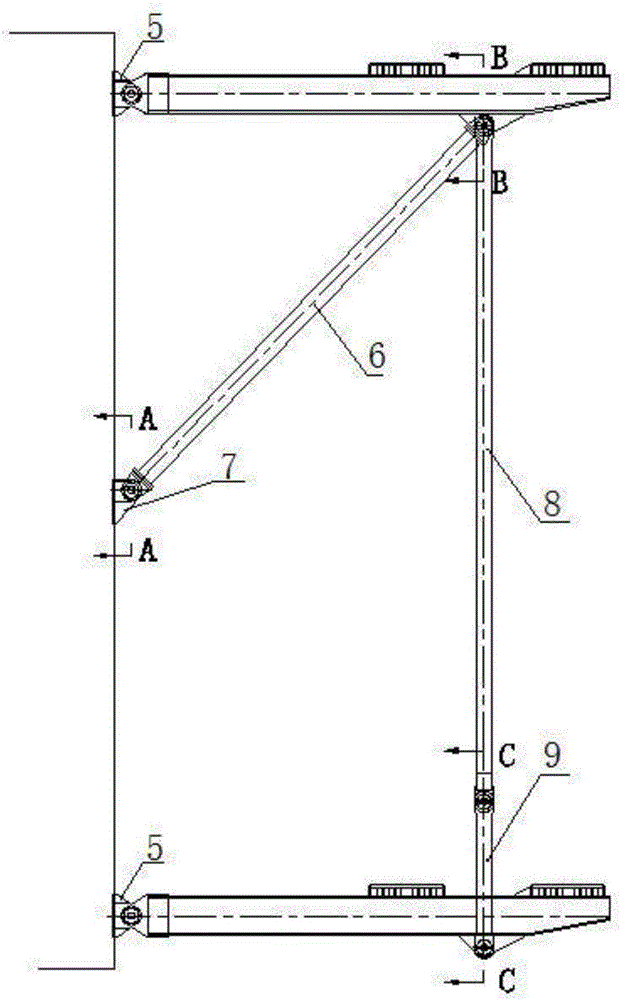 非对称架体串联式外悬爬塔机支护系统的制作方法与工艺