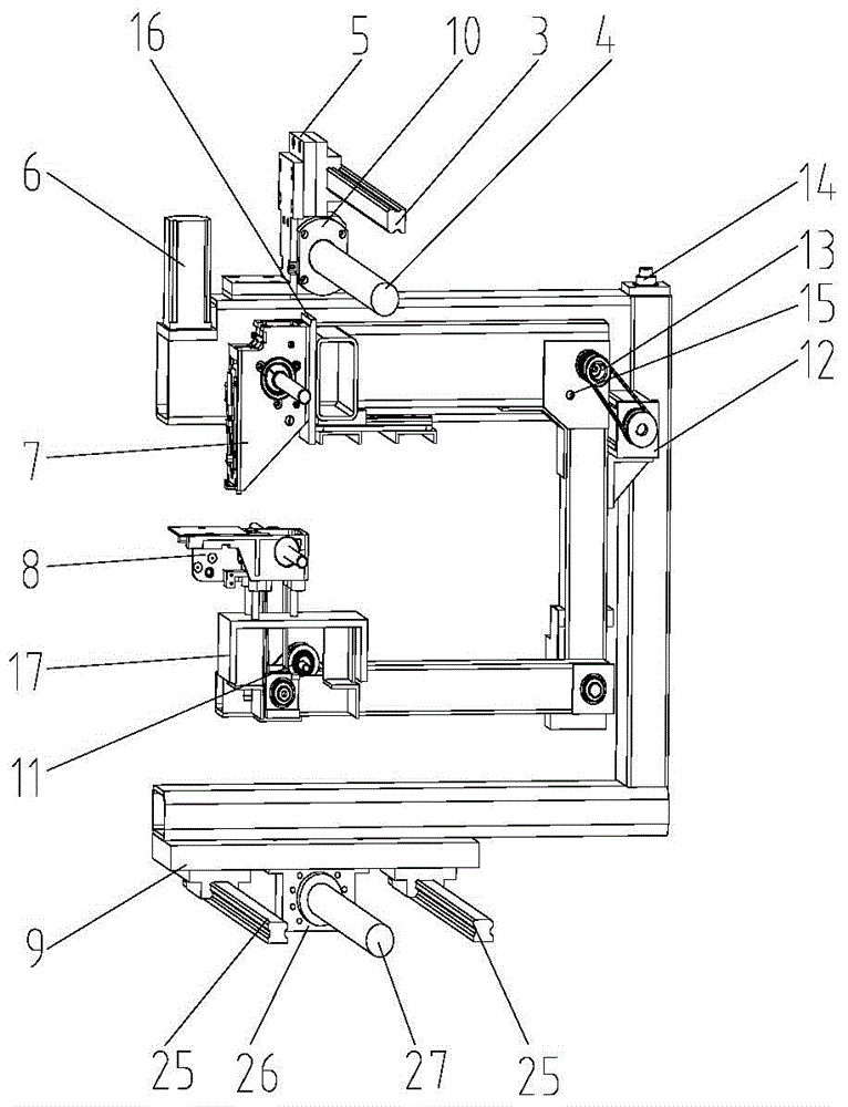 繡梗機(jī)固定安裝刺布機(jī)構(gòu)和旋梭機(jī)構(gòu)的裝置的制作方法