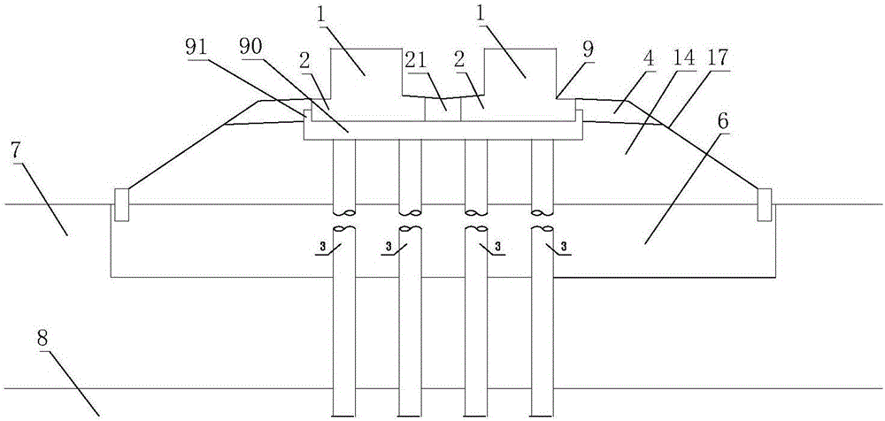 中低速磁浮双线填方地段桩基复合分幅式承轨梁过渡段结构的制作方法与工艺