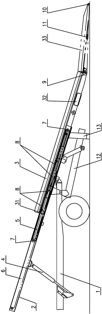 清障車的全滑落式平板的制作方法與工藝