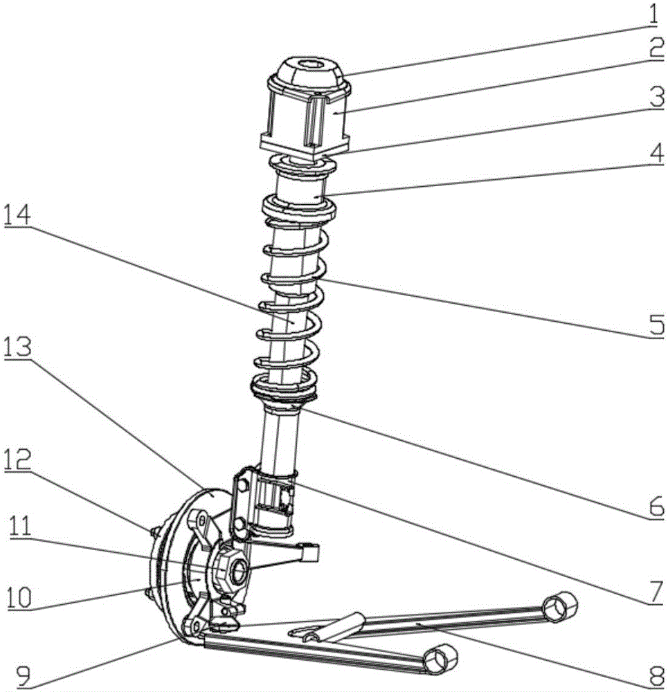 轉(zhuǎn)向電機(jī)位于麥弗遜懸架硬點(diǎn)處的線控四輪獨(dú)立轉(zhuǎn)向系統(tǒng)的制作方法與工藝