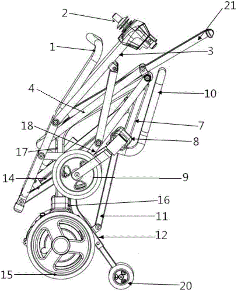 一键折叠电动轮椅的制作方法