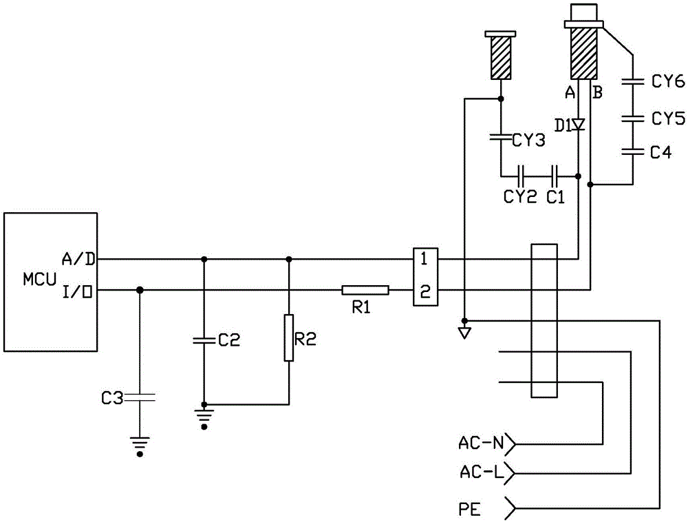 傳統技術採用一個已知阻值的固定電阻和水電阻串聯,再並聯一個電容