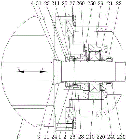 组合式机械密封装置及侧进式搅拌器的制作方法