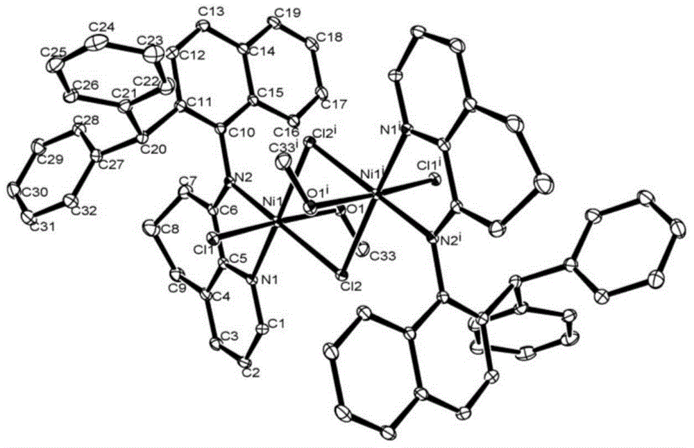 含有二苯甲基萘的氢化喹啉亚胺镍配合物催化剂及其制备方法与应用与流程