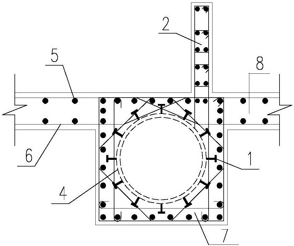 塔冠鋼與剪力墻鋼筋結(jié)構(gòu)的插入式連接方法及連接結(jié)構(gòu)與流程