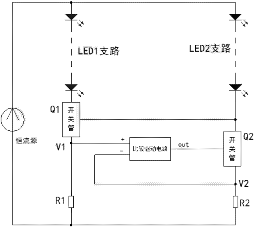 一种LED负载均流控制电路及控制方法与流程