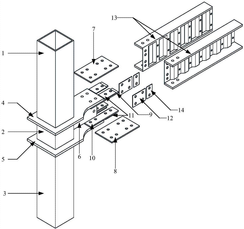 一种可恢复功能的装配式蜂窝腹板梁柱节点连接装置的制造方法