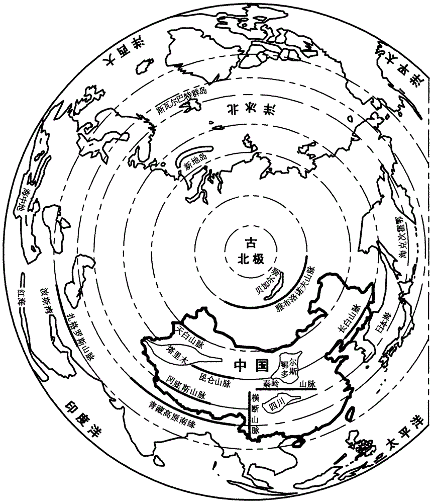 地球仪北极平面图图片