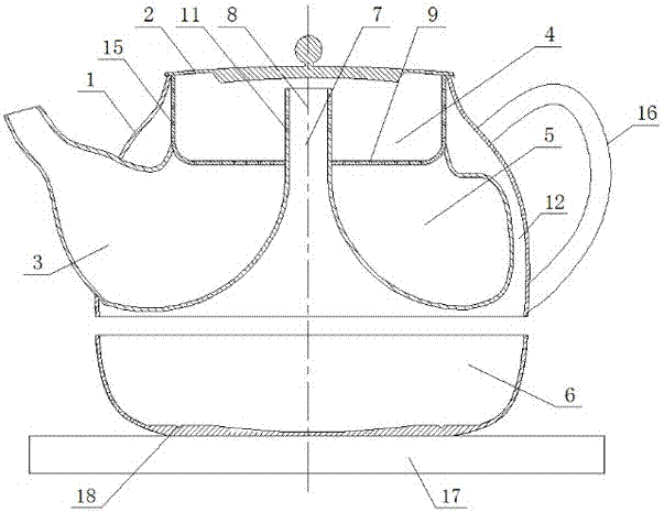两心壶内部结构图手绘图片