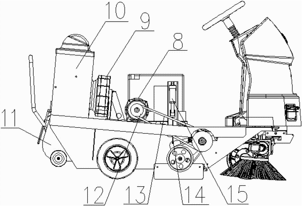扫地车结构图图片