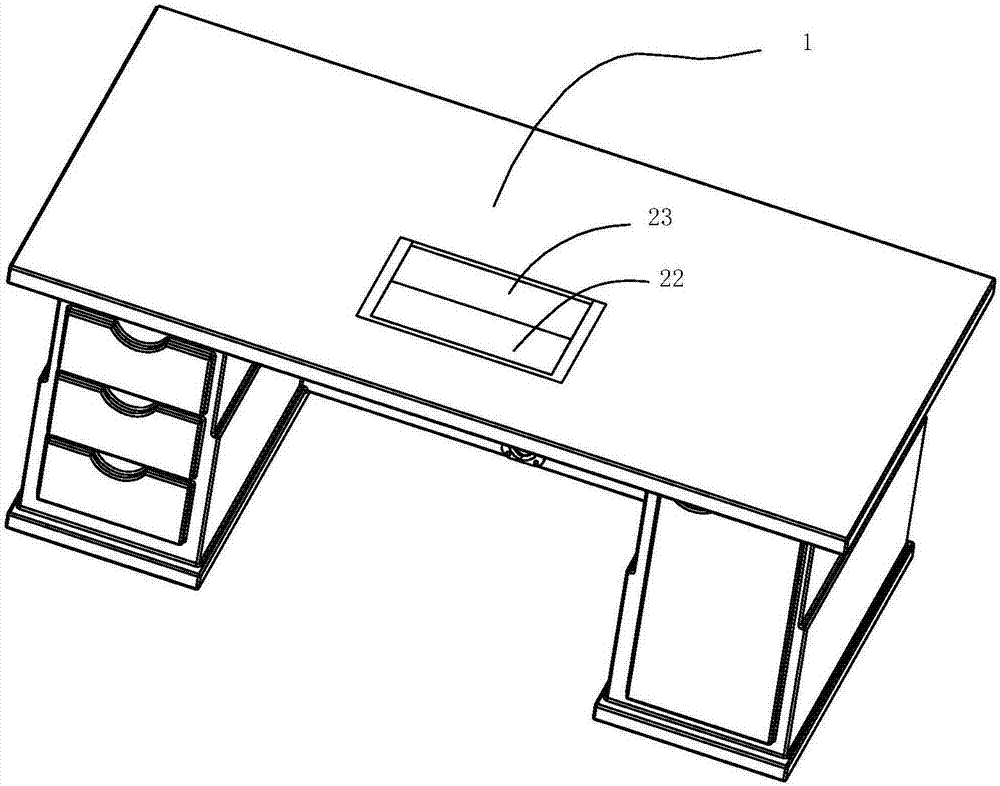 一種帶有隱藏儲(chǔ)物空間的辦公桌的制造方法與工藝