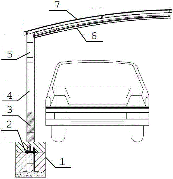 一种铝合金组装的单边式车棚的制造方法与工艺