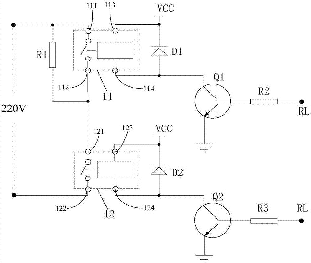 双联继电器原理图电路图片