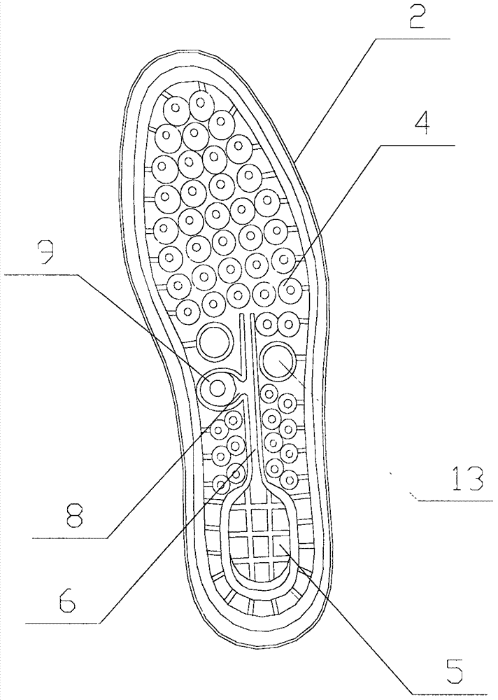 一种新型的带有透气功能的按摩鞋垫的制造方法与工艺