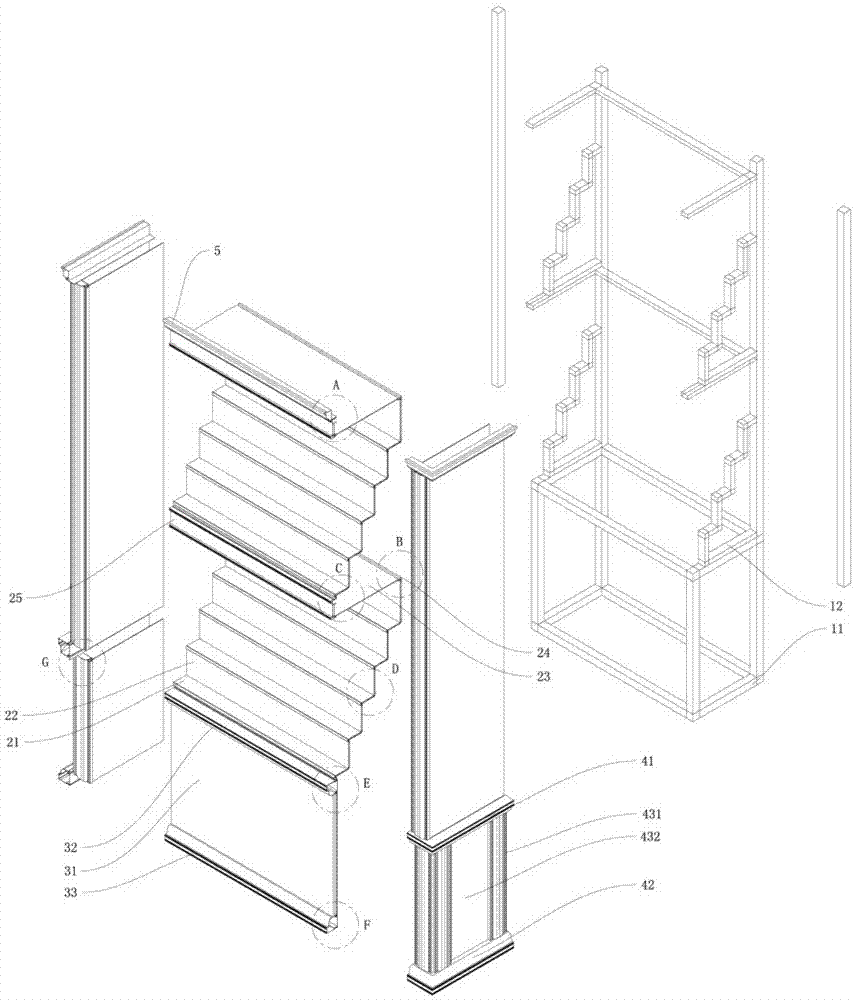 一种简易耐用的组合阶梯式牌位楼的制造方法与工艺