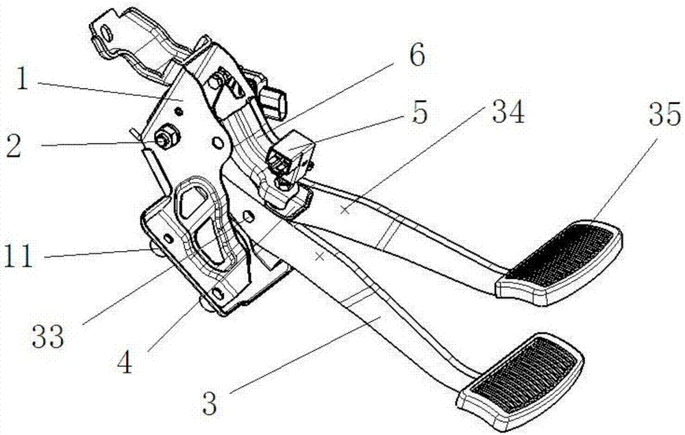汽车刹车踏板结构图片