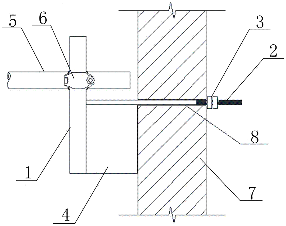 外脚手架连墙杆件与剪力墙的连接构件的制造方法与工艺