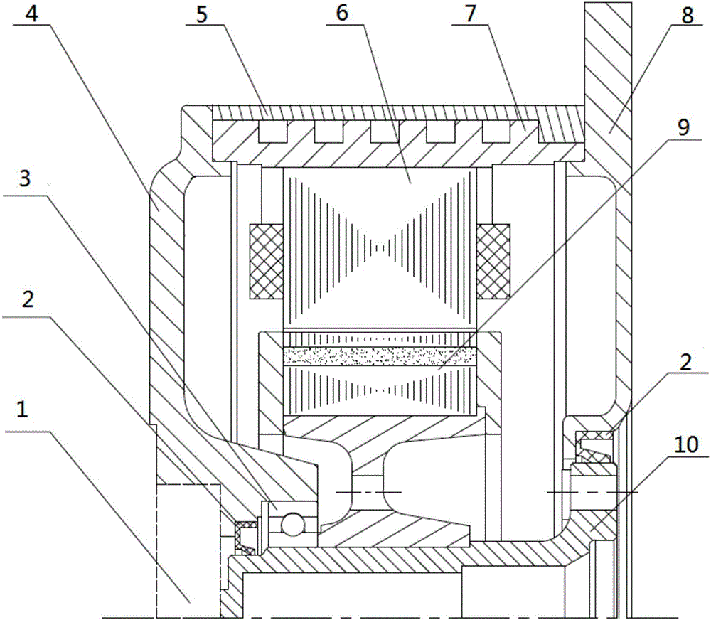 一种增程器用单轴承永磁同步发电机结构的制造方法与工艺