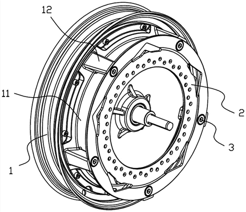 一种电动车电机的内扣式碟刹结构的制造方法与工艺