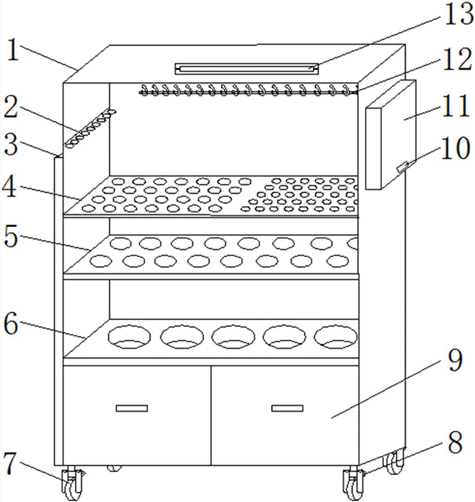 一种具有防尘套的体育用品摆放架的制造方法与工艺